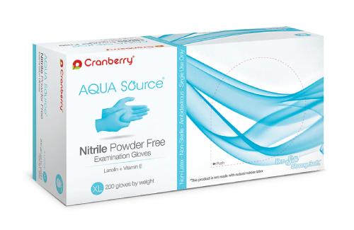 Cranberry Aqua Source Nitrile Gloves Powder Free PLEASE CALL TO ORDER