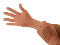 Cranberry LUV Orange Nitrile Exam Glove with lanolin & vitamin E. PLEASE CALL TO ORDER