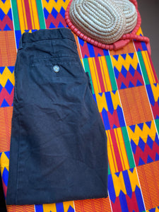 Men Blue Straight Fit Solid Regular Trousers